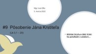 ECAV / #9 Posolstvo Jána Krstiteľa (Lk 3, 1 – 20)
