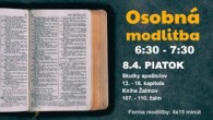 Koinonia Ján Krstiteľ / NAŽIVO s Koinoniou /// OSOBNÁ MODLITBA, 8.4., 6:30
